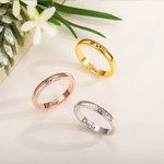 Gepersonaliseerde Gegraveerde Geboortebloem Dunne Ring met Naam Minimalistische Sieraden Verjaardag Moederdagcadeau voor Haar