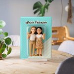 Gepersonaliseerde Foto Karakter 3D-effect Acrylplaquette met Titel en Voet Bureaudecoratie Verjaardagcadeau voor Familie en Vrienden