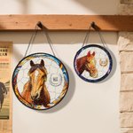 Personalised Stained Glass Horse Photo Suncatcher Ornament with Name Window Balcony Hanging Decor Birthday Gift for Horse Lovers