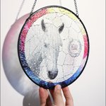 Personalised Stained Glass Horse Photo Suncatcher Ornament with Name Window Balcony Hanging Decor Birthday Gift for Horse Lovers