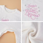 Conjunto de pelele y gorro de algodón 100% con nombre bordado personalizado Santa's Little Princess Baby Shower Christmas Gift for Baby Girls