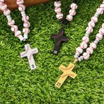 Personalized Baseball Softball Cross Beaded Necklace with Number Team Spirit Wear Game Day Birthday Gift for Kids Sports Fan