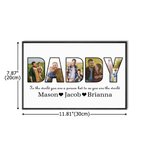 Personalised Multicolour Photo Frame with Text and 1-8 Names Home Decoration Birthday Father's Day Gift for Father Grandpa