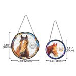 Personalised Stained Glass Horse Photo Suncatcher Ornament with Name Window Balcony Hanging Decor Birthday Gift for Horse Lovers