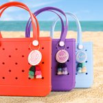 Personalisierte Multicolor überlappenden Kreis Acryl Tasche Charme mit Namen und Quaste Strand Party Geburtstag Geschenk für Familie Freund