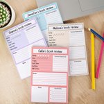 Gepersonaliseerd Multicolor Boekbespreking Notitieblok met 40/80 Pagina's Boekenclub Terug naar School Waardering Cadeau voor Leraren Studenten Boekenliefhebbers