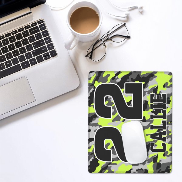 Personalised Camouflage Stripes Number Initials Mouse Pad with Name Daily Use Anniversary Gift for Young People