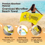 Personalised Cute Long-Tailed Marsupilami Oversized Beach Towel with Name Summer Holiday Pool Party Gift for Boys Girls | Callie × Marsupilami®