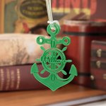 Rueda de barco personalizada Ancla náutica para colgar Adorno náutico con nombre Cumpleaños Regalo de viaje para entusiastas de la vela Amantes del océano Marineros