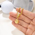 Personalized Football Soccer Volleyball Necklace with Engraved Name Dainty Jewellery Birthday Anniversary Game Day Gift for Players Sports Lovers