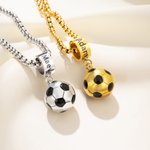 Personalized Football Soccer Volleyball Necklace with Engraved Name Dainty Jewellery Birthday Anniversary Game Day Gift for Players Sports Lovers