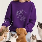 Personalized Embroidered Pet Photo T-shirt Sweatshirt Hoodie with 1-3 Names Pet Party Birthday Gift for Pet Lovers