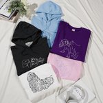 Personalized Embroidered Pet Photo T-shirt Sweatshirt Hoodie with 1-3 Names Pet Party Birthday Gift for Pet Lovers