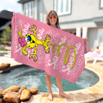 Personalised Cute Long-Tailed Marsupilami Oversized Beach Towel with Name Summer Vacation Pool Party Gift for Boys Girls | Callie × Marsupilami®