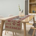Personifierad Love Share Blessed Words Cloud 1-3 Photos Bordslöpare Heminredning Housewarming Födelsedagspresent för familj och vänner