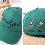 Gepersonaliseerde geborduurde 1-4 Geboorte Bloemen Tuin Baseball Cap met Naam en Tekst Dagelijks Accessoire Verjaardag Moederdag Cadeau voor Familie Vrouwen