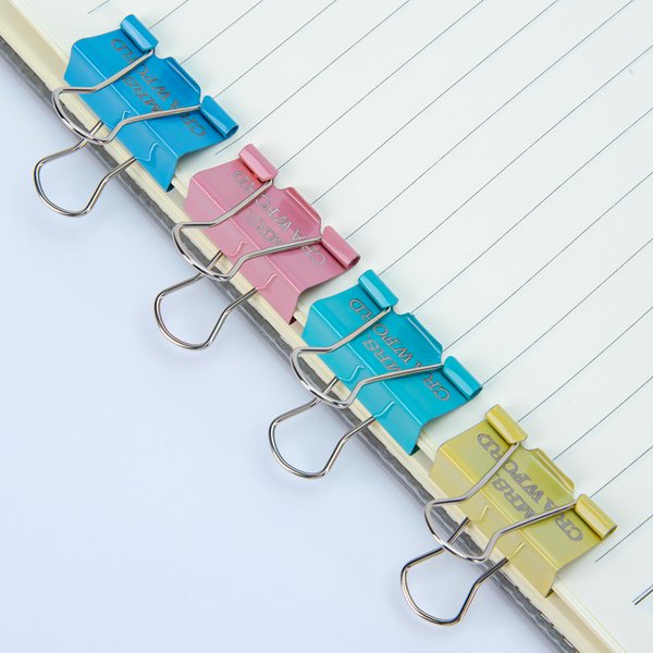 Personalized Multicolor 4 Pcs Paper Binder Clip Set with Title and Surname Back to School Appreciation Gift for Teachers