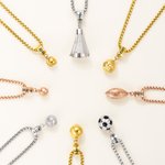 Personalized Football Soccer Volleyball Necklace with Engraved Name Dainty Jewellery Birthday Anniversary Game Day Gift for Players Sports Lovers
