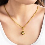 Personalized Football Soccer Volleyball Necklace with Engraved Name Dainty Jewellery Birthday Anniversary Game Day Gift for Players Sports Lovers