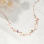 Collana personalizzata con 1-5 pietre e nomi di famiglia Gioielli minimalisti Anniversario Regalo di compleanno per donne
