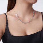 Collana personalizzata con 1-5 pietre e nomi di famiglia Gioielli minimalisti Anniversario Regalo di compleanno per donne