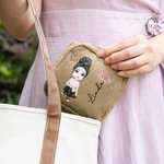Borsa portaoggetti in velluto a coste personalizzata con nome personaggio e fiore regalo pratico per donne