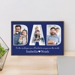 Personalised Multicolour Photo Frame with Text and 1-8 Names Home Decoration Birthday Father's Day Gift for Father Grandpa