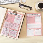 Gepersonaliseerd Multicolor Boekbespreking Notitieblok met 40/80 Pagina's Boekenclub Terug naar School Waardering Cadeau voor Leraren Studenten Boekenliefhebbers