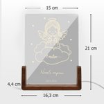 Personalisiertes Sternenkind Acryl LED-Nachtlicht mit Namen Text Datum und Holzsockel Erinnerungs­geschenk für Trauernde Eltern Familie