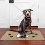 Gepersonaliseerde 1-3 Huisdierfoto's Collage Pootafdruk Antislip Deurmat met Tekst Housewarming Verjaardagscadeau voor Dierenliefhebbers