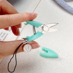 Personalised Multicolour Mini Yarn Scissor with Initial Charm Travel Birthday Anniversary Gift for Knitting Sewing Lovers