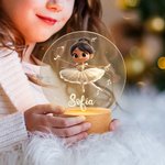 Luz nocturna LED personalizada con niña de ballet 3D de dibujos animados y nombre decoración para hoga regalo de cumpleaños para bailarinas