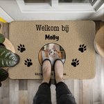 Gepersonaliseerde 1-3 Huisdierfoto's Collage Pootafdruk Antislip Deurmat met Tekst Housewarming Verjaardagscadeau voor Dierenliefhebbers