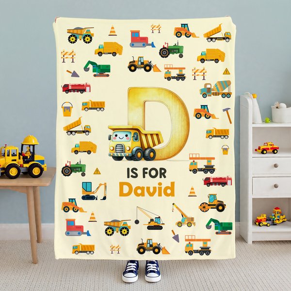 Coperta personalizzata fantasia unicorno escavatore dinosauro morbido con nome e iniziali cameretta Decor regalo di compleanno per ragazzi ragazze