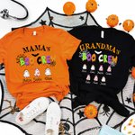 Personalisierte Mom's Boo Crew 1-8 Cute Ghosts Multicolor T-shirt Sweatshirt Hoodie mit Namen Halloween Geschenk für Familie Freunde