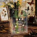 Personlig Herb Skull Klar Akryl Bokvas med Namn Bokhylla Rum Dekor Halloween Party Present för Vänner Bokälskare
