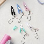 Personalised Multicolour Mini Yarn Scissor with Initial Charm Travel Birthday Anniversary Gift for Knitting Sewing Lovers