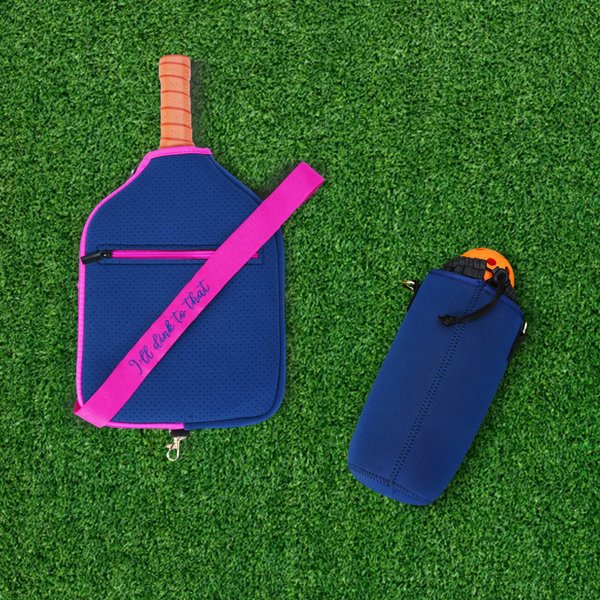 Personalisierte Pickleball Paddel Abdeckung und Drawstring Pouch Set mit Emborderied Text Game Day Geburtstagsgeschenk für Pickleball Spieler