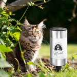 Lampe Solaire de Jardin Personnalisée avec Nom Texte Date Motif d'Empreinte de Patte Style d'Arc-en-ciel Cadeau pour Propriétaire d'Animal Domestique