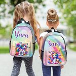 Gepersonaliseerde Leuke Fantasie Eenhoorn Kinderschoolrugzak met Naam Grote Capaciteit Dagelijks Gebruik Terug naar School Cadeau voor Kinderen