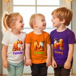 Personlig Söt Pumpa Initial Min Första Halloween 100% Bomull Barn T-shirt Baby Bodysuit med Namn Halloween Kostym Festgåva för Baby Barn