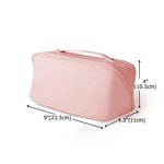 Personifierad tecknad karaktär Födelseblomma Bred öppning PU läder sminkväska med namn Resa Essentials Födelsedag Jubileum Present för kvinnor