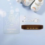 Personalisiertes Sternenkind Acryl LED-Nachtlicht mit Namen Text Datum und Holzsockel Erinnerungs­geschenk für Trauernde Eltern Familie