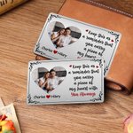 Personalized Keep This As A Reminder Puzzle Style Heart Photo Wallet Card with Names Anniversary Valentine's Day Gift for Couple Boyfriend Husband