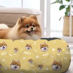 Personalisierte Paws Bones Katze Hund Gesicht Foto rutschfest weiches Haustier Bett mit Namen Geburtstag Adoption Tag Geschenk für Tierbesitzer