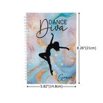 Personlig dansesilhuett A5 spiralbok med navn Inspirerende konkurransedag Tilbake til skolen Gave til dansere Danselærere
