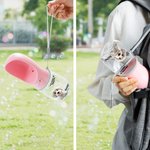 Personnalisé Cartoon 3D Dog Cat Design Pet Water Bottle with Drinking Feeder and Name Pet Outdoor Supplies Birthday Gift for Pet Owners