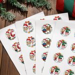Gepersonaliseerde Cartoon Karakter Kerst Brief Set van 2 Waterdichte Stickers met initiaal en naam Kerst Festival Party Favors voor familie vrienden 3