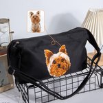Sac à bandoulière brodé 1-3 Photos de visage d'animaux de compagnie avec noms Cadeau d'anniversaire d'adoption pour les propriétaires d'animaux de compagnie Lovers
