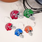 Personalized Multicolor Football Helmet Acrylic Keychain Backpack Tag with Name and Number Game Day Team Birthday Gift for Football Players Lovers 3